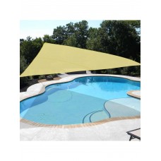 4m x 4m x 4m ! Sand Color Triangle Sun Shade Sail for Patio Awning cover Yard Deck UV Block for Outdoor Facility and Activities SPYY   